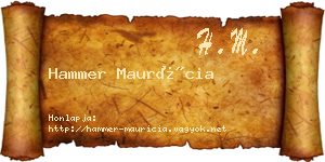 Hammer Maurícia névjegykártya